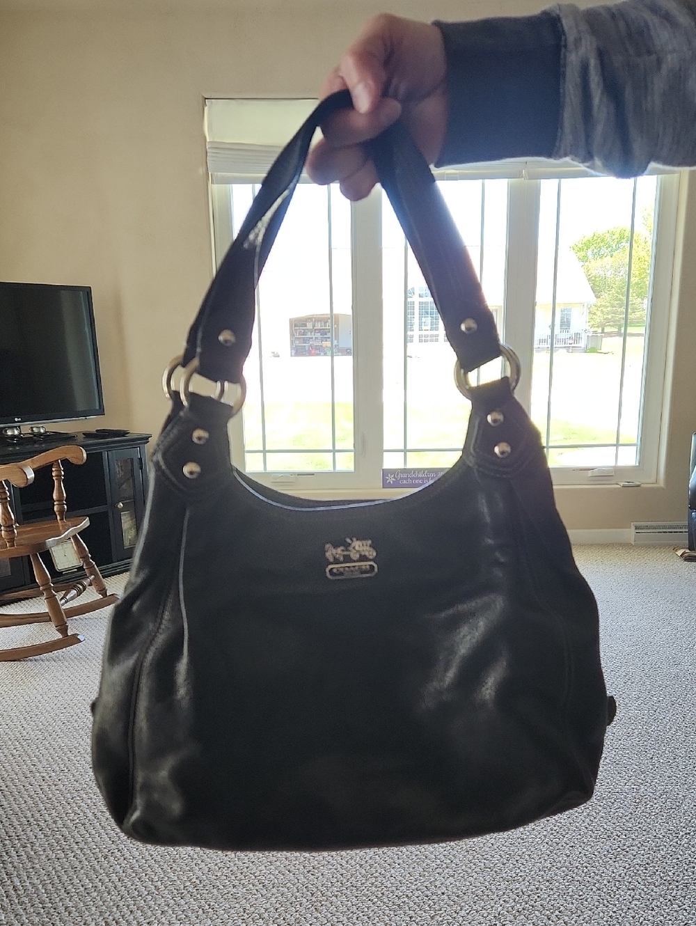 Coach Black Leather Shoulder Bag - Classic Hobo Style
